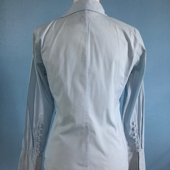 Powder Blue Button Down Shirt - Detailed Sleeves - Size Small - The Limited - Picture 2 of 4